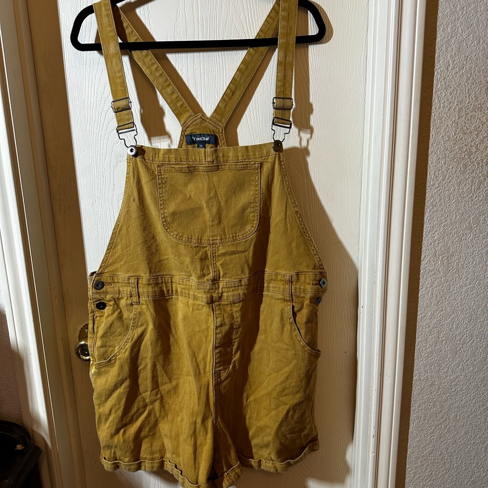 ModCloth 1X Yellow Denim Overalls